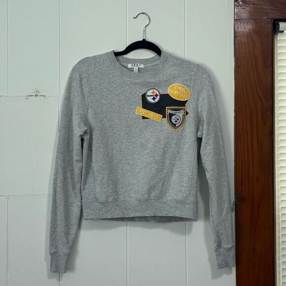Pittsburgh Steelers WEAR By Erin Andrews Women's Sweatshirt - Heathered Gray XS - Picture 1 of 6